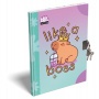Emlékkönyv, lakattal, A5, keményfedeles, LIZZYSULI 'Lollipop Capybara', zöld-lila