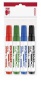 Tábla- és flipchart marker készlet, 1-4 mm, vágott, ICO 'Plan 12 XXL', 4 különböző szín