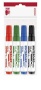 Tábla- és flipchart marker készlet, 1-4 mm, vágott, ICO 'Plan 12 XXL', 4 különböző szín
