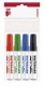 Tábla- és flipchart marker készlet, 1-3 mm, kúpos, ICO 'Plan', 4 különböző szín