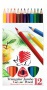 Színes ceruza készlet, háromszögletű, vastag, ICO 'Süni', 12 különböző szín