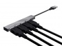 USB elosztó-HUB, 4 port, USB 2.0, TRUST Halyx, ezüst