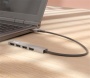 USB elosztó-HUB, 4 port, USB 2.0, TRUST Halyx, ezüst