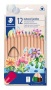 Színes ceruza készlet, háromszögletű, vastag, STAEDTLER 'Noris® natural jumbo 1280N', 12 szín