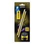 Grafitceruza készlet, hegyezővel, radírral, HB, STAEDTLER 'Norix® 181', sárga