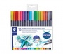 Ecsetirón készlet, 0,5-0,8/1,0-6,0 mm, kétvégű, STAEDTLER '3001', 18 szín