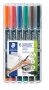 Alkoholos marker készlet, OHP, 1 mm, STAEDTLER 'Lumocolor® 317 M', 6 különböző szín