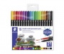 Alkoholos marker készlet, 0,5/3,0 mm, kétvégű, STAEDTLER '3187', 18 különböző szín