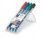 Alkoholos marker készlet, OHP, 0,6 mm, STAEDTLER Lumocolor® 318 F, 4 különböző szín