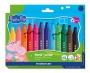 Filctoll készlet, 2,5 mm, kimosható, jumbo, STAEDTLER „Noris® junior 329”, Peppa malac, 12 szín