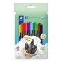Tűfilc készlet, 0,3 mm, STAEDTLER 'Triplus 334', 10 különböző szín