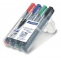 Alkoholos marker készlet, 2-5 mm, vágott, STAEDTLER Lumocolor® 350, 4 különböző szín