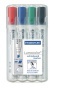 Táblamarker készlet, 2-5 mm, vágott, STAEDTLER 'Lumocolor® 351 B', 4 különböző szín