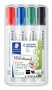 Táblamarker készlet, 2-5 mm, vágott, STAEDTLER 'Lumocolor® 351 B', 4 különböző szín