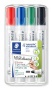 Táblamarker készlet, 2 mm, kúpos, STAEDTLER 'Lumocolor® 351', 4 különböző szín