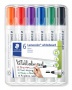 Táblamarker készlet, 2 mm, kúpos, STAEDTLER 'Lumocolor® 351', 6 különböző szín