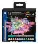 Ecsetirón készlet, STAEDTLER 'Pigment brush 371', 12 különböző pasztell szín