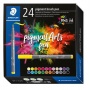 Ecsetirón készlet, STAEDTLER 'Pigment brush 371', 24 különböző szín