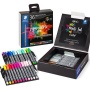 Ecsetirón készlet, STAEDTLER Pigment brush 371, 36 különböző szín