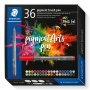 Ecsetirón készlet, STAEDTLER 'Pigment brush 371', 36 különböző szín