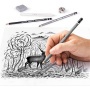 Grafit- és szénceruza készlet, kiegészítőkkel, 12 darabos, STAEDTLER Mars® Lumograph® 100C