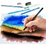 Akvarell ceruza készlet, ecsettel, radírral, hegyezővel, grafitceruzával, STAEDTLER® 146 10C, 12 különböző szín