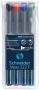 Alkoholos marker készlet, OHP, 0,7 mm, SCHNEIDER 'Maxx 222 F', 4 különböző szín