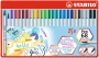 Ecsetirón készlet, fém doboz, STABILO 'Pen 68 brush', 19 különböző szín