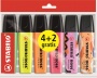 Szövegkiemelő készlet, 2-5 mm, STABILO 'Boss Original ', 4+2 különböző szín