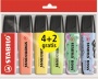 Szövegkiemelő készlet, 2-5 mm, STABILO 'Boss Original', 4+2 különböző pasztell szín
