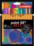 Tűfilc készlet, 0,4 mm, STABILO 'Point 88 ARTY', 18 különböző szín