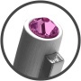 Golyóstoll, ezüst, Oslo, rózsaszín SWAROVSKI® kristállyal, 13 cm, ART CRYSTELLA®