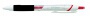 Golyóstoll, 0,35 mm, nyomógombos, fehér tolltest, UNI 'SXN-155 Jetstream', piros