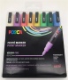 Dekormarker készlet, 0,9-1,3 mm, UNI 'Posca PC-3M', 8 különböző pasztell szín
