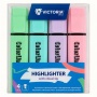 Szövegkiemelő készlet, 1-5 mm, VICTORIA OFFICE, ColorLine, 4 különböző pasztell szín