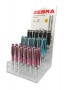 Golyóstoll display, 0,24 mm, teleszkópos, rozsdamentes acél, ZEBRA 'Telescopic Metal Stylus', kék
