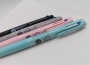 Golyóstoll, 0,24 mm, nyomógombos, háromszínű, ZEBRA  bLen 3C, rózsaszín test