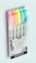 Ecsetirón készlet, kétvégű ZEBRA Mildliner Fluorescent, 5 szín