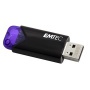 Pendrive, 128GB, USB 3.2, EMTEC B110 Click Easy, fekete-lila