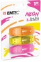 Pendrive, 16GB, 3 db, USB 2.0, EMTEC 'C410 Neon', narancs, citromsárga, rózsaszín
