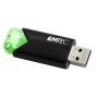 Pendrive, 64GB, USB 3.2, EMTEC B110 Click Easy, fekete-zöld