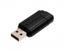 Pendrive, 128GB, USB 2.0, 10/4MB/sec, VERBATIM PinStripe, fekete