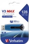 Pendrive, 128GB, USB 3.2, 175/80 MB/s, VERBATIM 'V3 MAX', kék-fekete