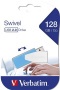 Pendrive, 128 GB, USB 2.0, 8/2.5MB/sec, VERBATIM 'Swivel', kék