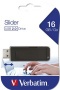 Pendrive, 16GB, USB 2.0, VERBATIM 'Slider', fekete