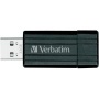 Pendrive, 32GB, USB 2.0, 10/4MB/sec, VERBATIM PinStripe, fekete