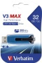 Pendrive, 32GB, USB 3.2, 175/80 MB/s, VERBATIM 'V3 MAX', kék-fekete