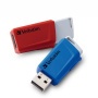 Pendrive, 2 x 32GB, USB 3.2, 80/25MB/sec, VERBATIM Store n Click, piros, kék