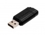 Pendrive, 64GB, USB 2.0, 10/4MB/sec, VERBATIM PinStripe, fekete