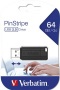Pendrive, 64GB, USB 2.0, 10/4MB/sec, VERBATIM 'PinStripe', fekete